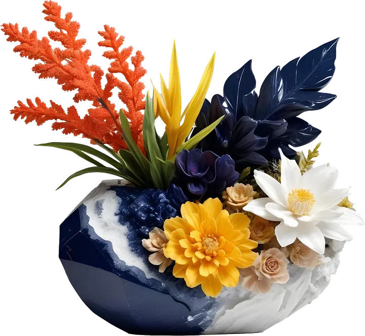Golden Tides – Tropical Luxe Floral Arrangement PNG product image (1)