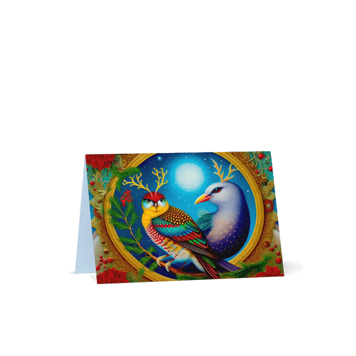 Antlered Birds, Winter Holiday Card product image (1)