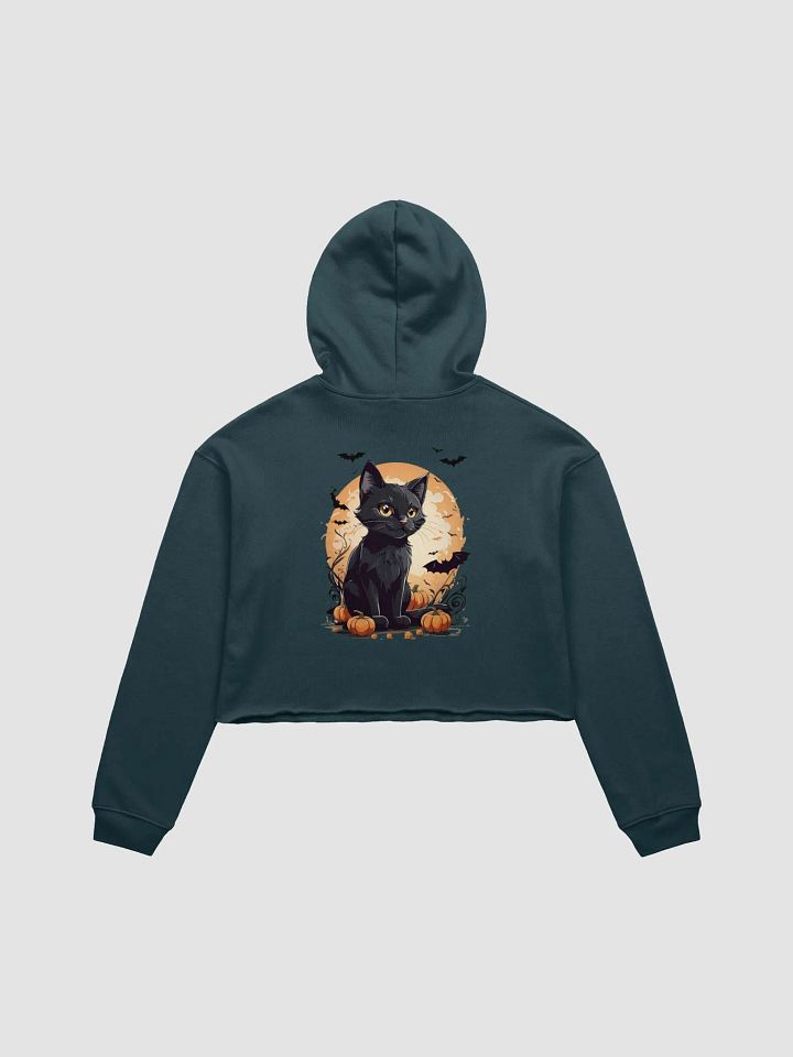Midnight Cat Halloween Crop Hoodie product image (9)
