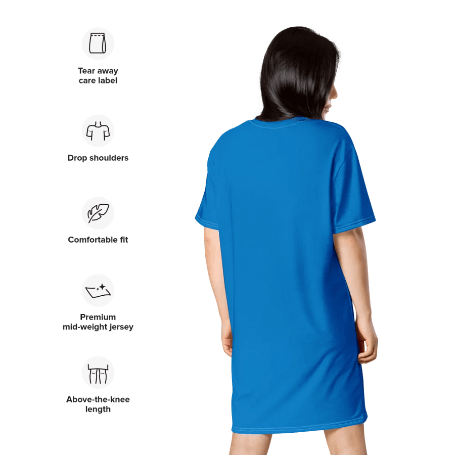 Raq Logo T-shirt Dress (royal blue) product image (10)