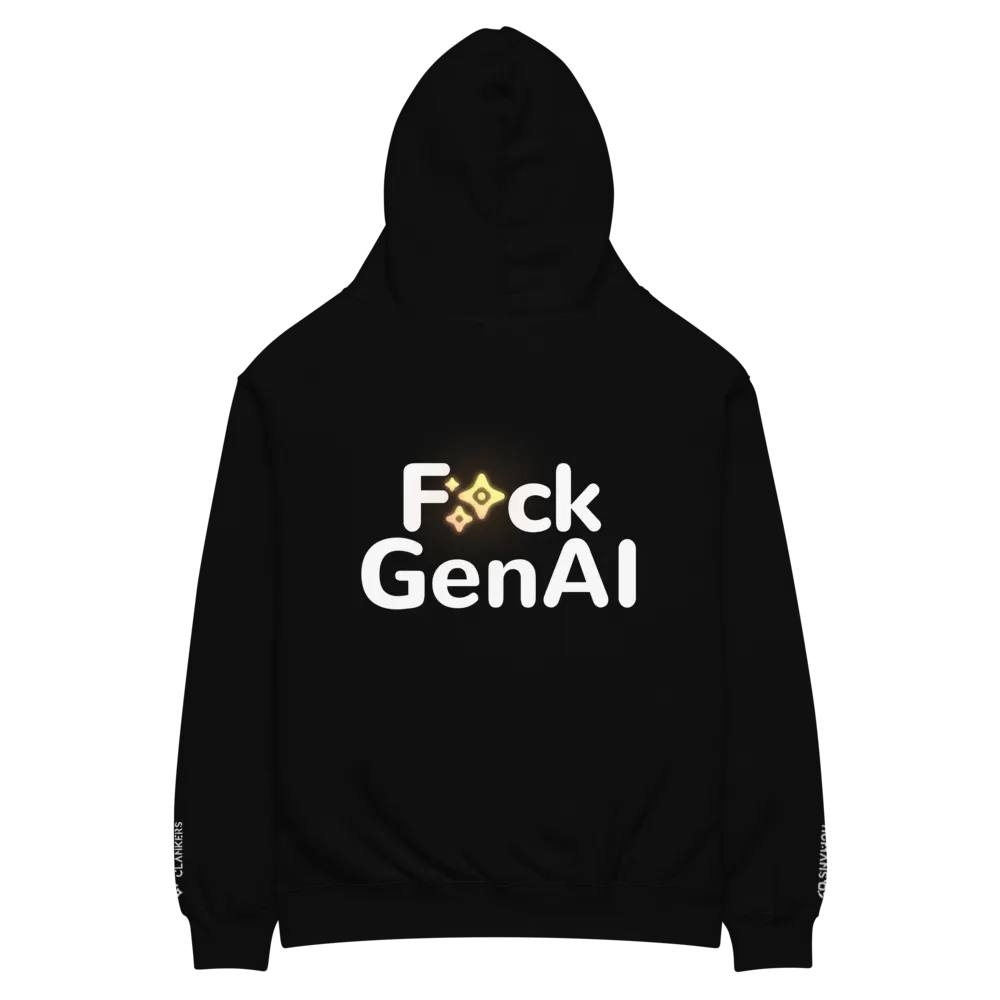Absolut Idiocy Unisex Premium Oversized Hoodie - F✨ck Generative AI (Logotype) product image (5)
