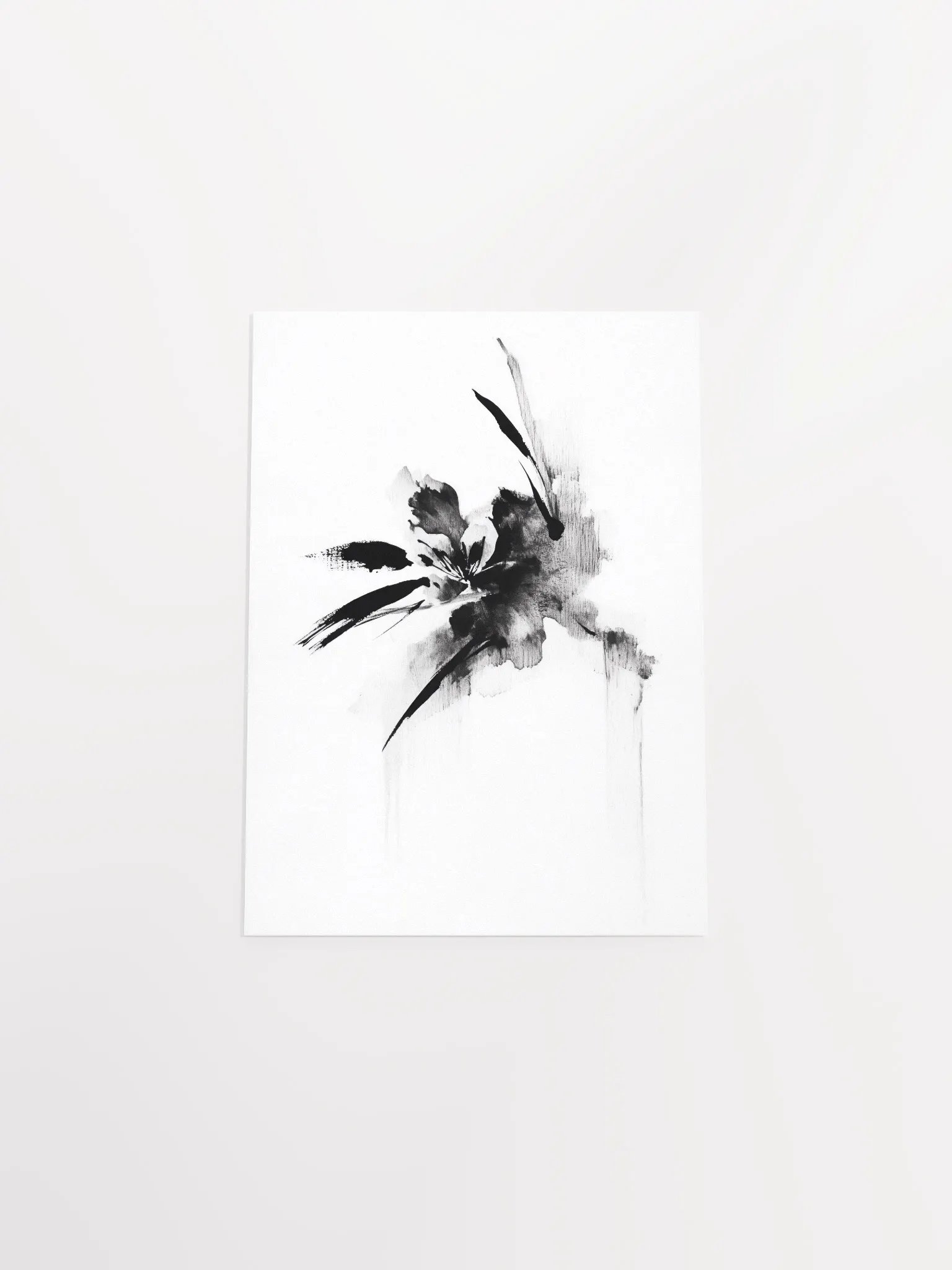 Ink Bloom II: Monochromatic Floral Art Print product image (4)