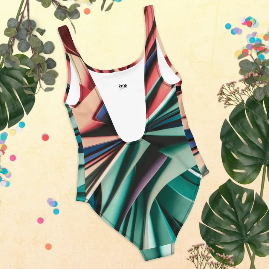 TDS Music Abstract One-Piece Swimsuit in Vibrant Colors (XS-3XL) product image (12)