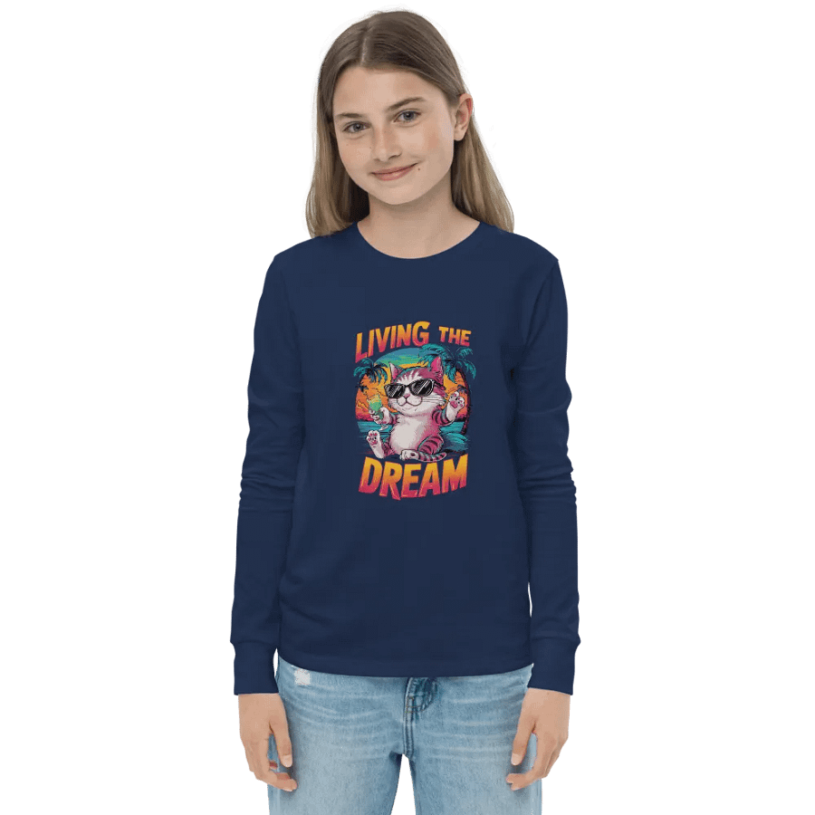 Tropical Dream Cat Youth Long Sleeve product image (2)