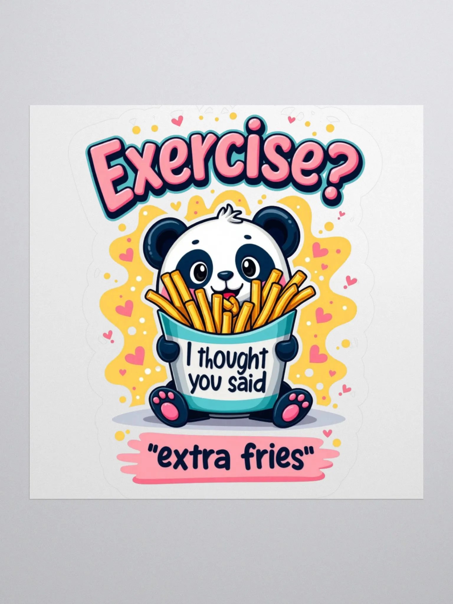 Panda's Extra Fries Kiss-Cut Stickers product image (1)