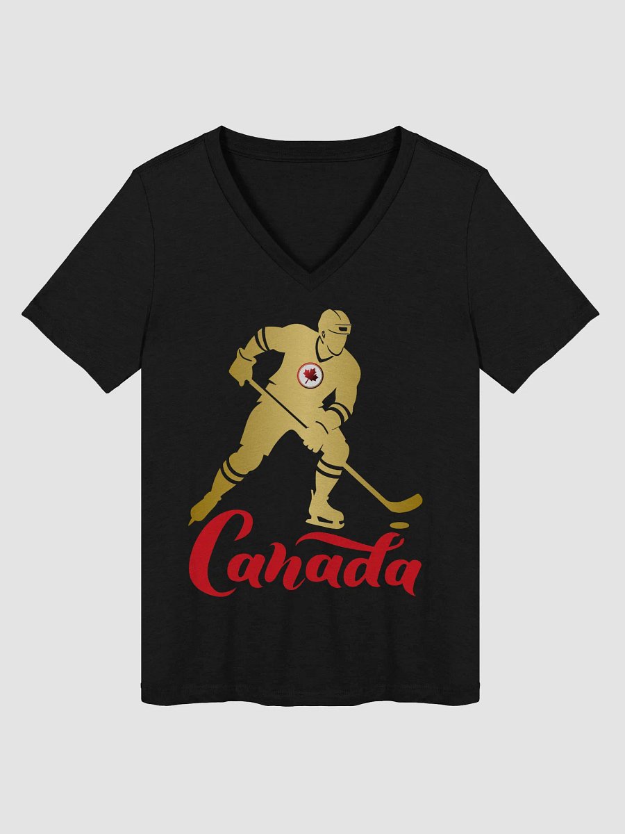 Golden Hockey Player Women's V-Neck T-Shirt product image (3)