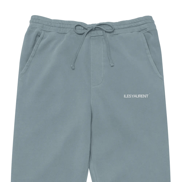 ILES YAURENT © Pantalone azzurro nebbia in cotone con motivo ricamato product image (1)
