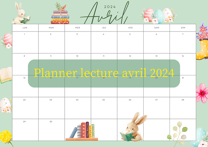 Planner lecture Avril 2024 product image (1)