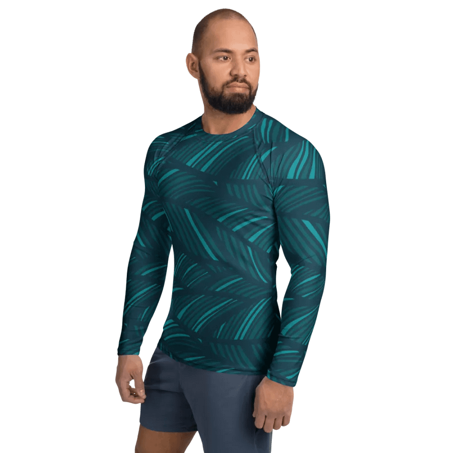 Teal Wave Men's Rash Guard product image (3)