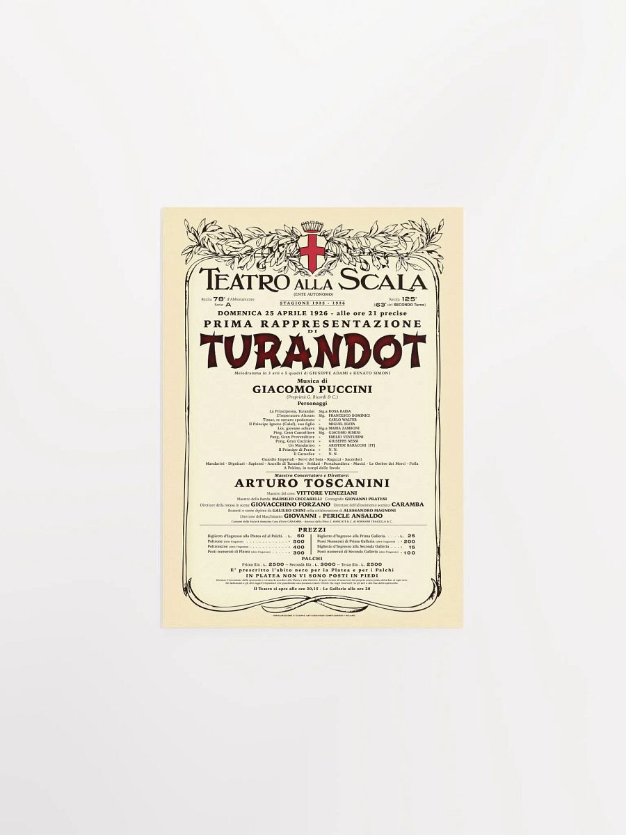 Vintage-Style La Scala Turandot Opera Poster product image (4)