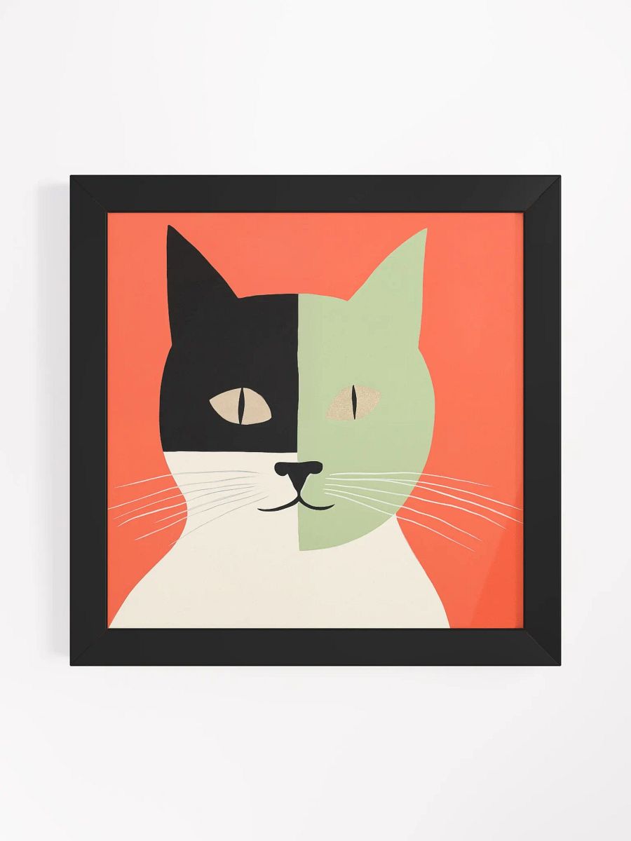 Dual-Toned Feline Fusion Framed Poster product image (4)