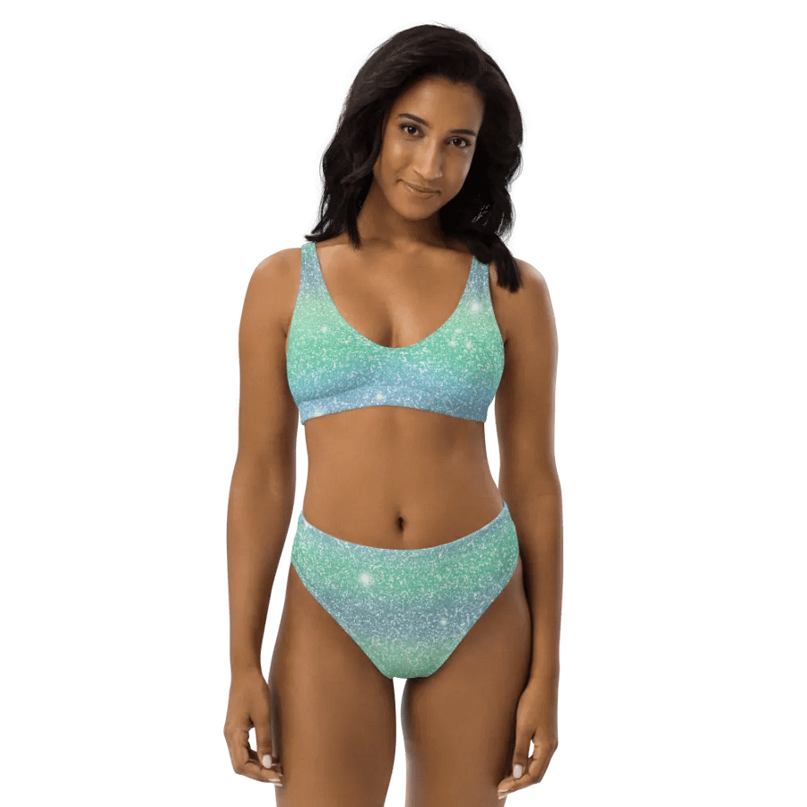 Glitter Unicorn Texture Design High Waisted Bikini (8) product image (8)