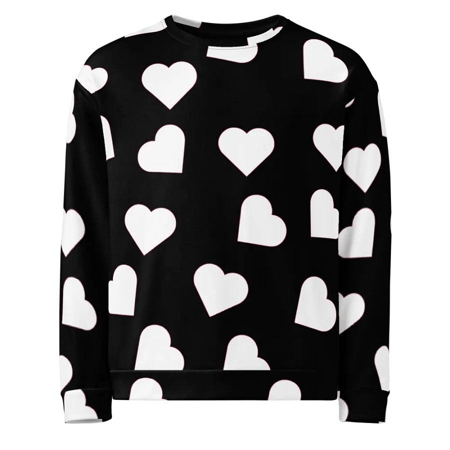 Love Pattern 5 Black and White Unisex Sweatshirt product image (3)