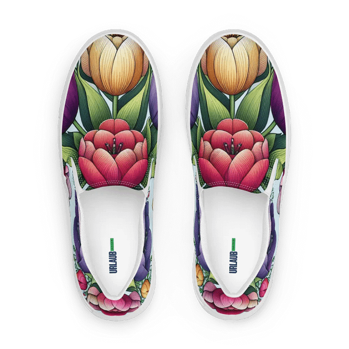 Women's Slip-On Canvas Shoes | KI-Design des Tulpen-Mandala-Motivs product image (2)