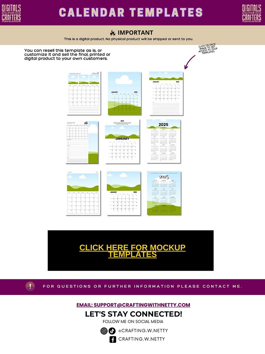 2025 Editable Calendar Kit product image (3)