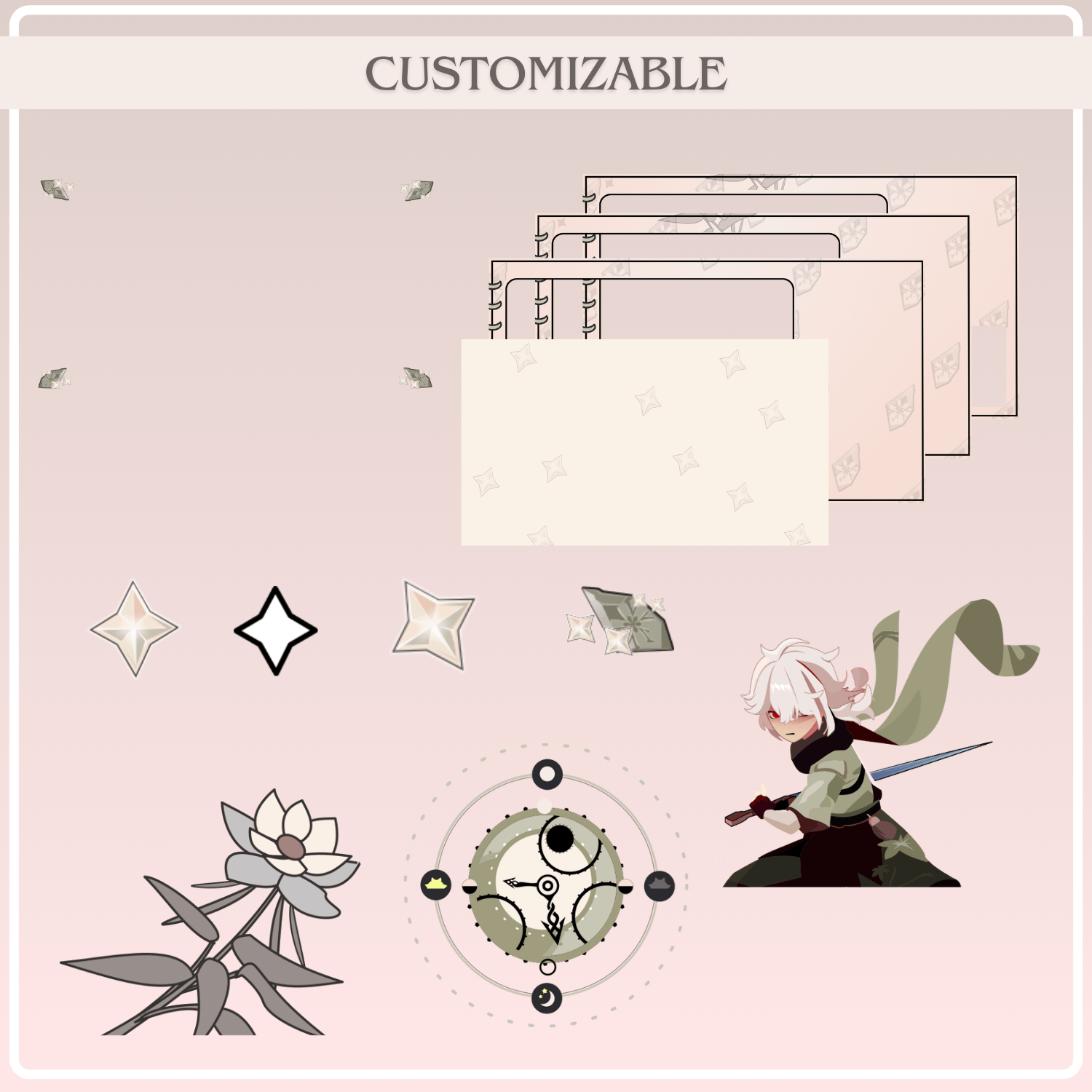 ANIME Twitch OVERLAY Pack Kazuha, Genshin Impact stream overlay, Anime stream pack, Stream overlay pack, Animated twitch overlay product image (10)