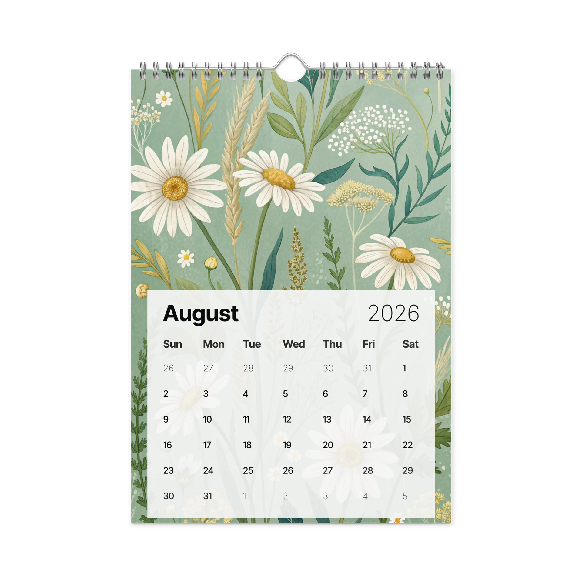 Blooming Seasons – Floral Patterned Wall Calendar 2026 (Gouache Art Edition) product image (2)