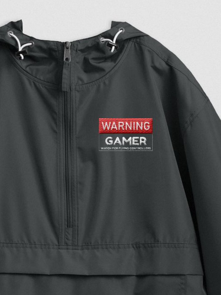 Warning Label: GAMER, Watch for Flying Controllers Packable Jacket product image (1)