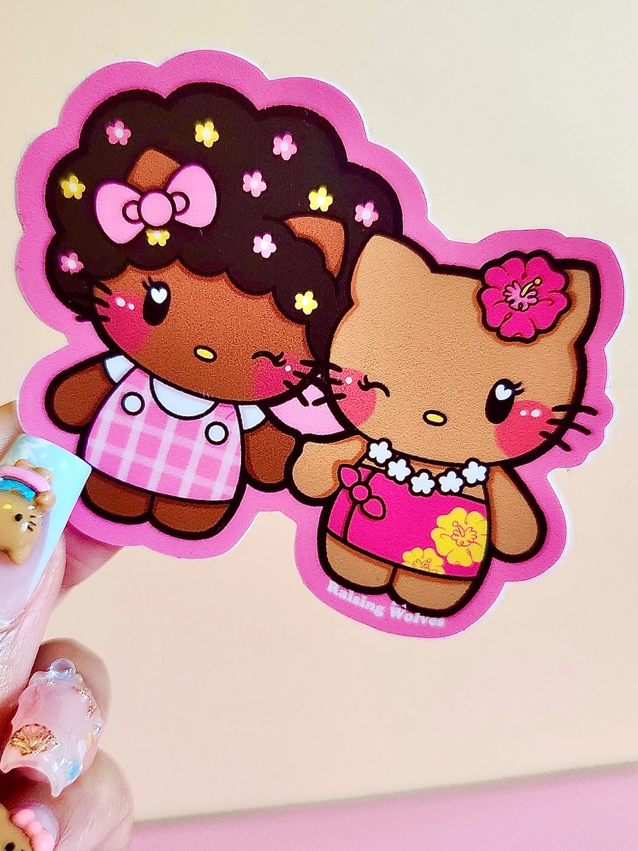 Afro + Aloha Kitty Sticker product image (2)