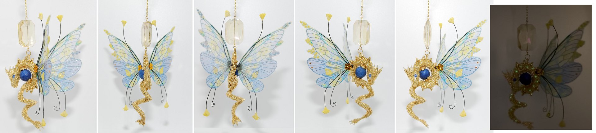 Large Fairy Wing Bead SDragon 3D Beadwork Ornament product image (2)