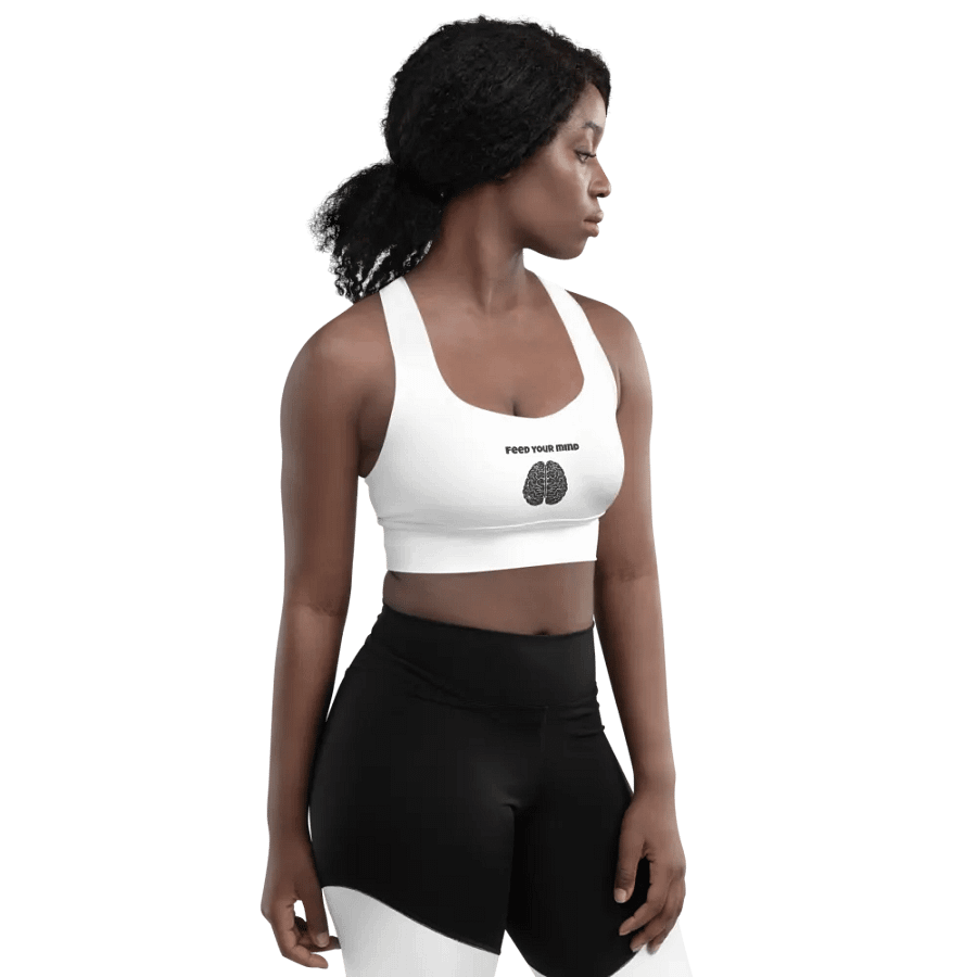 All-Over Print Longline Sports Bra - Feed Your Mind product image (7)