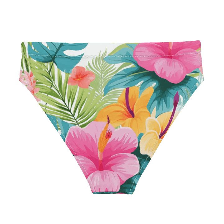 Recycled High-Waisted Bikini Bottom – Tropical Bloom product image (2)