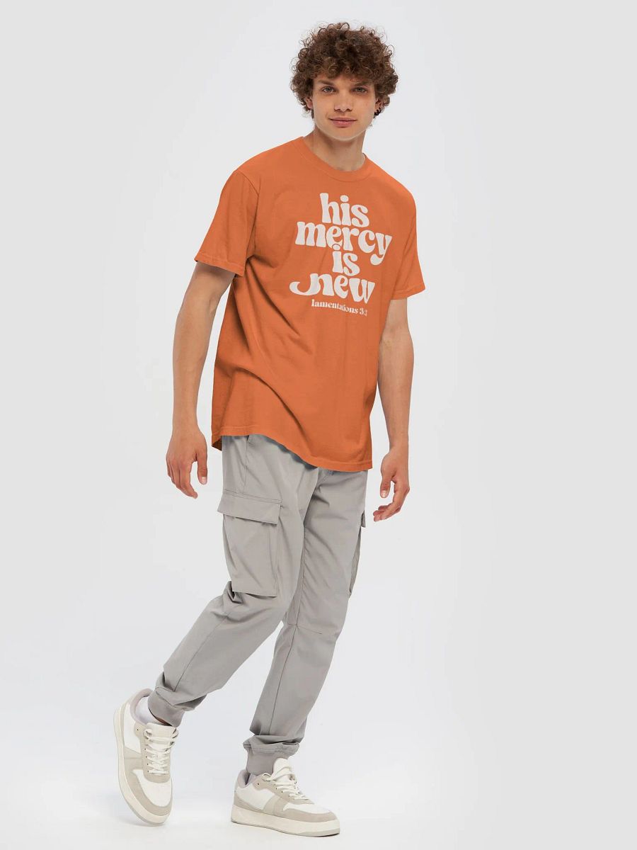 His Mercy Is New – Lamentations 3:22-23 Bible Verse Comfort Colors T-Shirt product image (7)