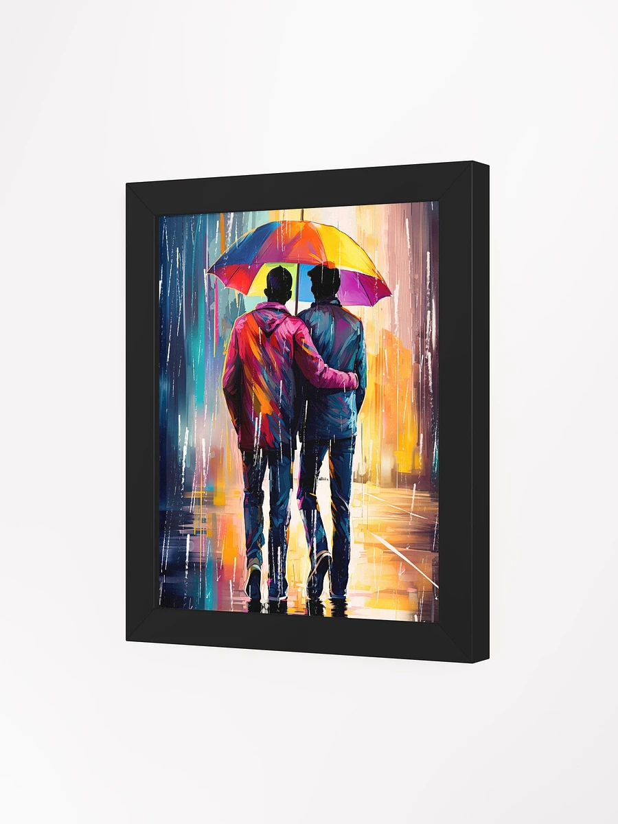 Gay Love In The Rain – Romantic Framed Poster product image (3)