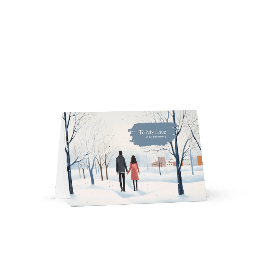 Snowy Anniversary Stroll Greeting Card product image (6)