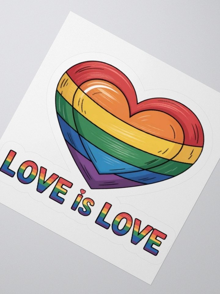 Love is Love Pride Sticker - Rainbow Heart Design product image (5)