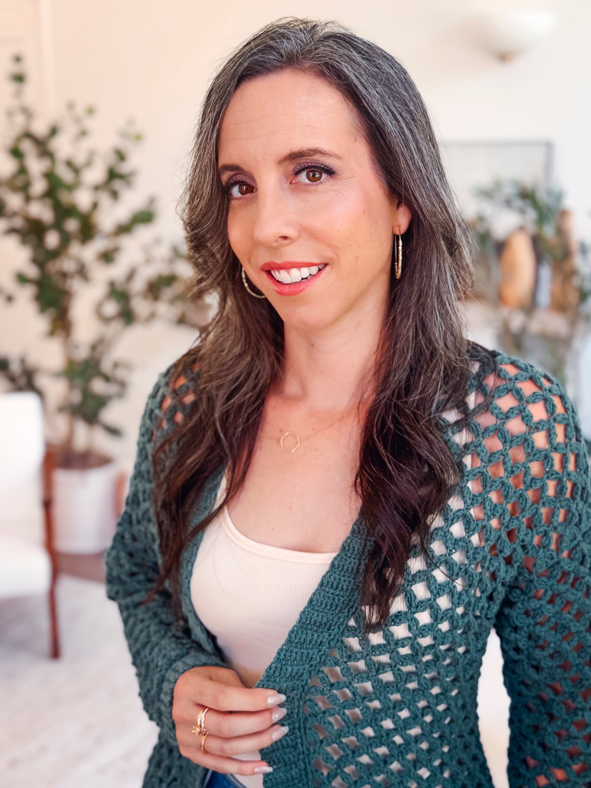 Circle Leaf Lace Crochet Cardigan Pattern product image (4)