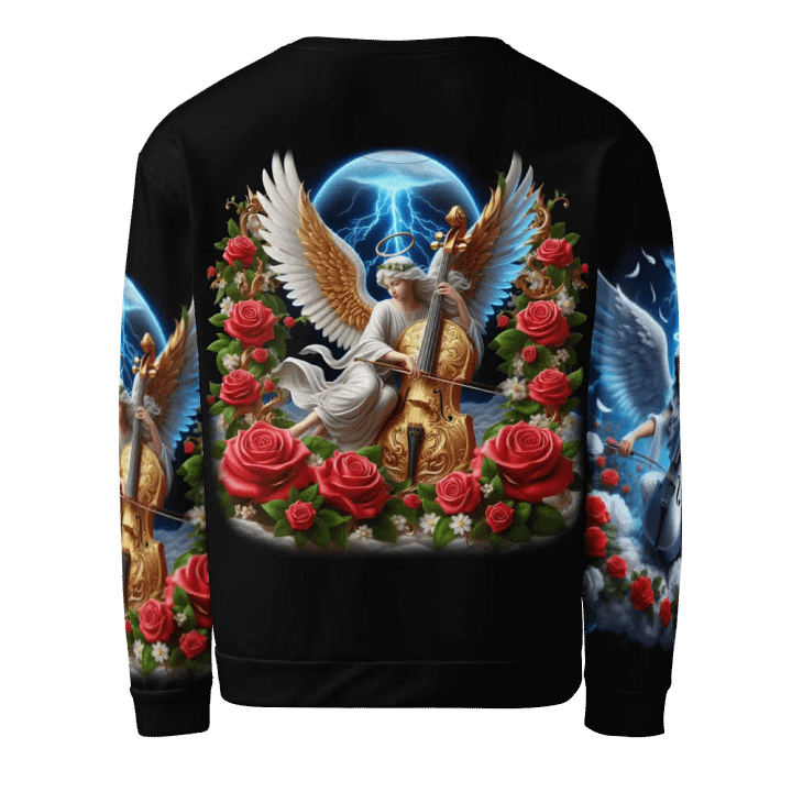 Angels making Music with a Cello - All-Over Unisex Sweatshirt #4 product image (2)