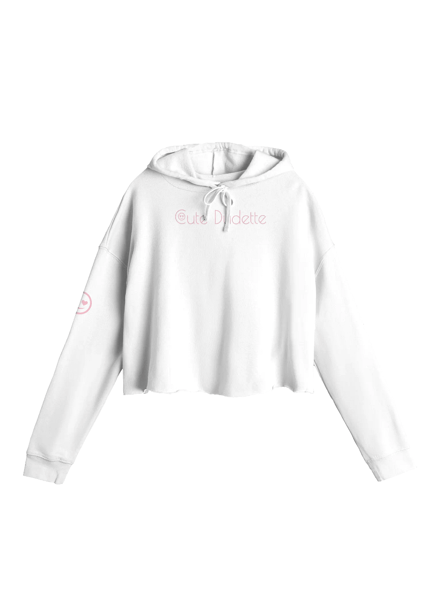 Cute Dudette Crop Hoodie Pink Logo product image (1)