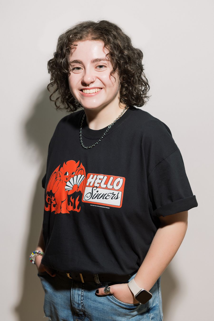 'Hello Sinners' Heavyweight T-Shirt - Black product image (3)