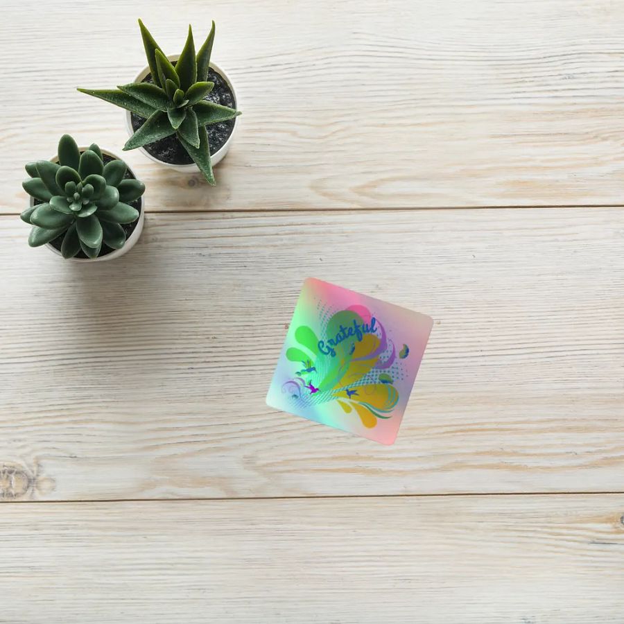 Sticker grateful water droplets design with humming birds product image (10)
