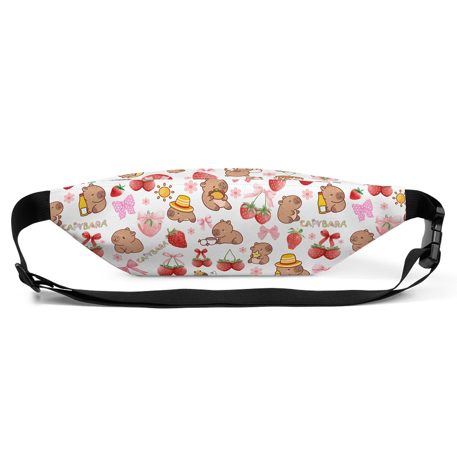 Cute capybaras, strawberries, coquette bows & flowers bag / pack product image (3)