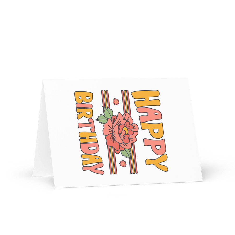 Happy Birthday (Flowers) Birthday Card 5" x 7" product image (1)