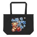 Forget-Me-Not Whispers Teddy Bear Tote Bag (Large) – Organic Cotton Twill, Floral Design with Teddy Bear & Ladybug, Eco-Friendly Bag product image (1)