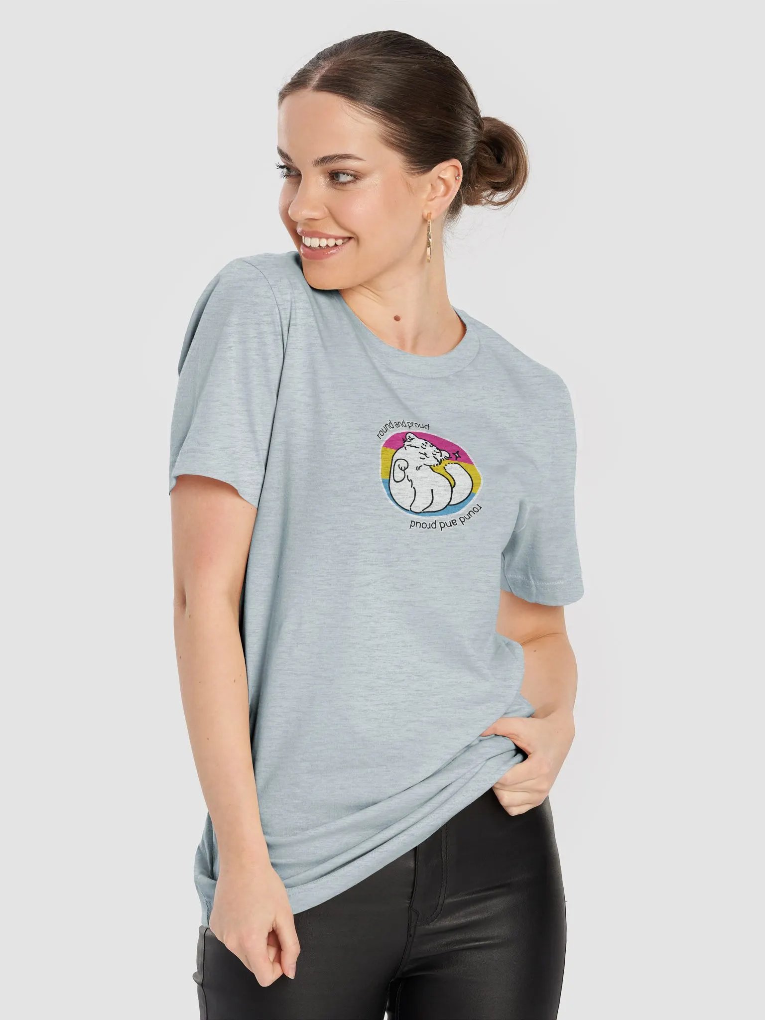 Round and Proud Manul Pansexual Version - Bella+Canvas Unisex T-Shirt product image (86)