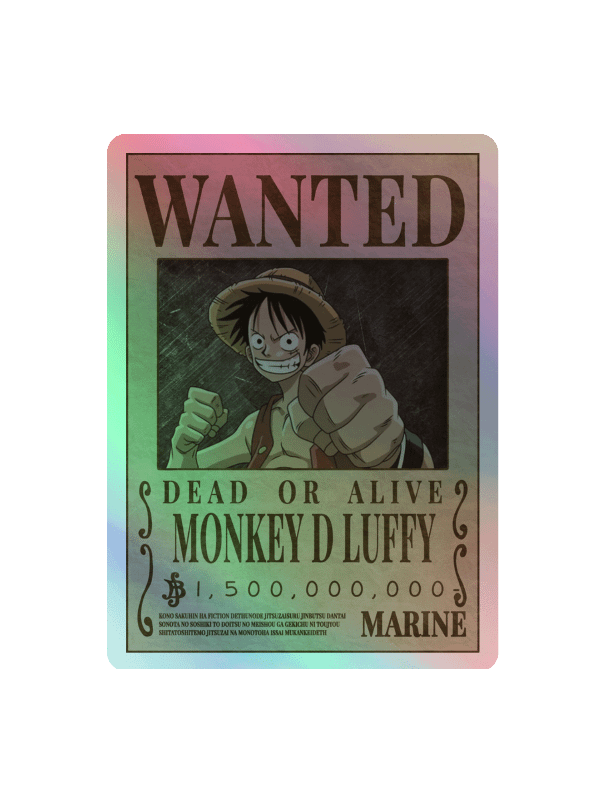 Monkey D. Luffy Wanted Poster Holographic Sticker Sheet product image (5)