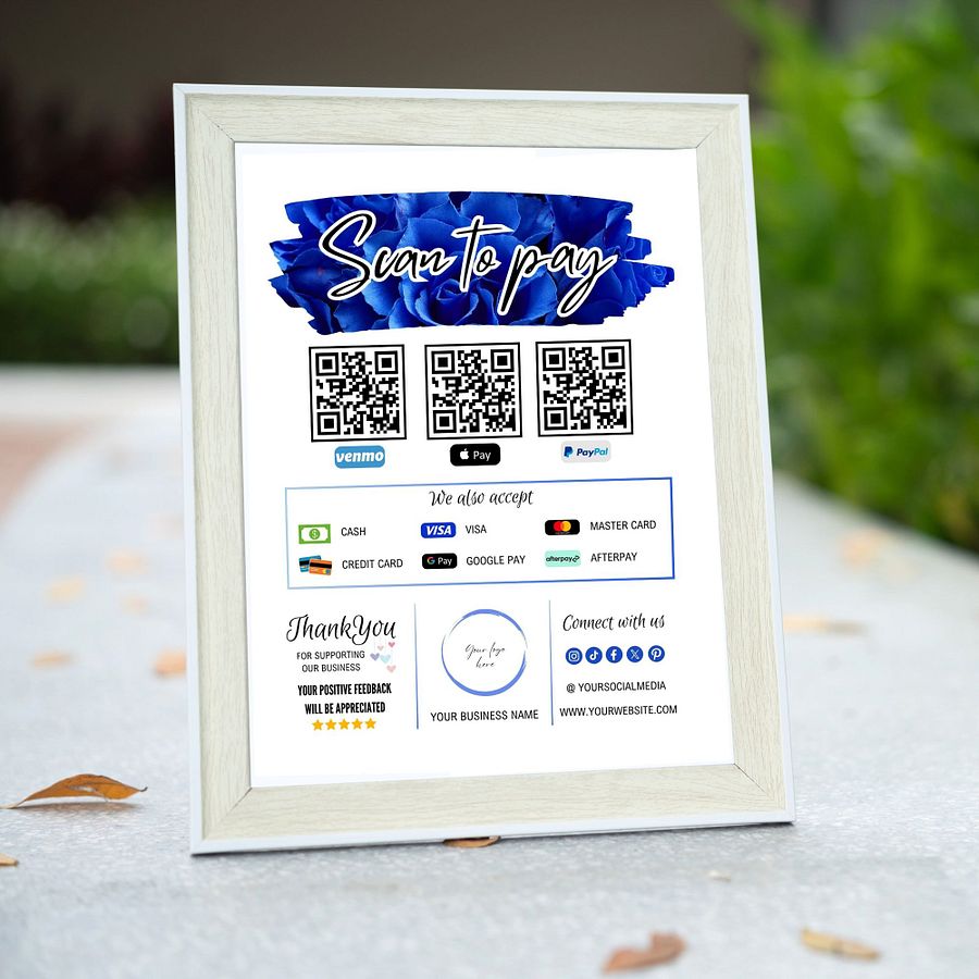 Celestia - Scan To Pay QR Code Sign Template product image (7)