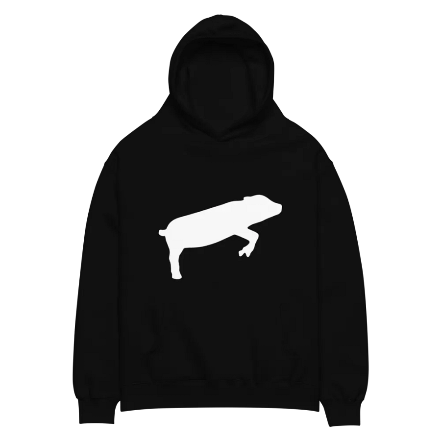 Leaping Pig WHITE (AS Colour Unisex Premium Oversized Hoodie) product image (4)