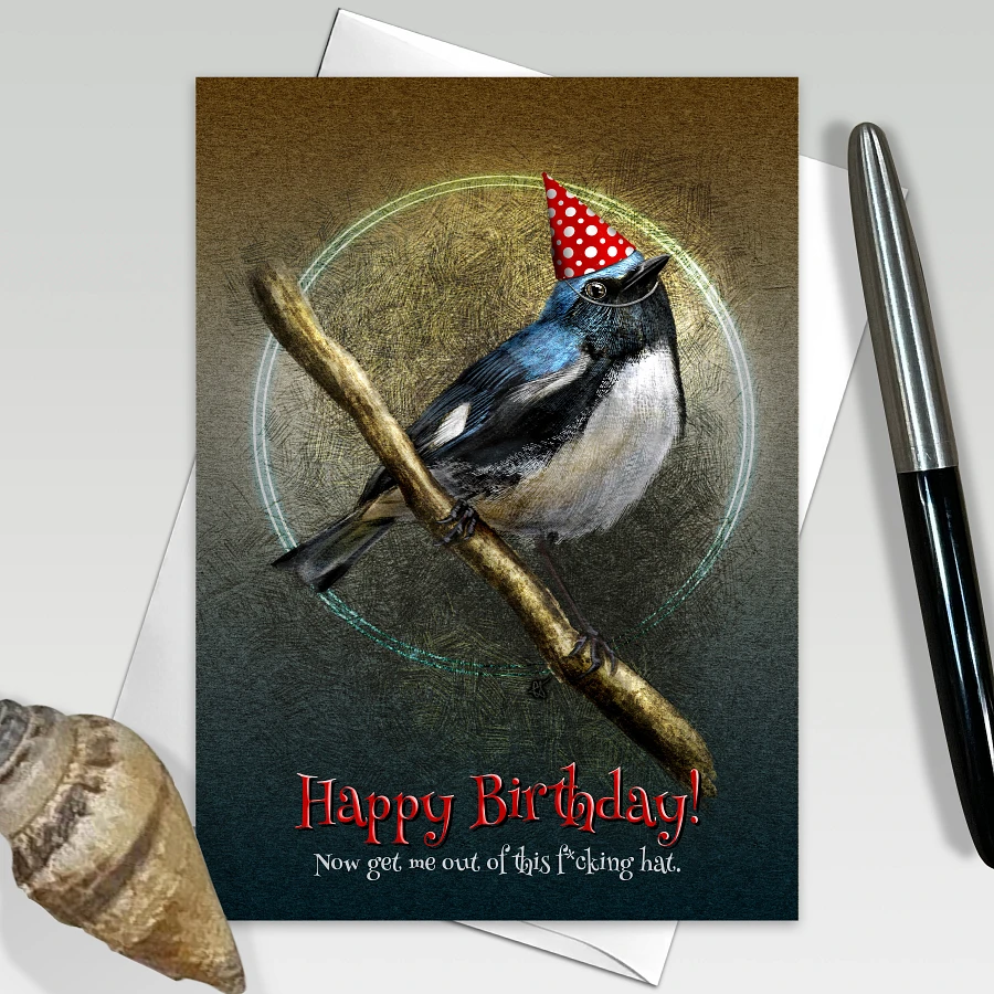 Cheeky Chirps Illustrated Bird Birthday Greeting Cards, 5x7” Birthday Note Cards, 6 Pack, Blank Inside, with Envelopes product image (3)