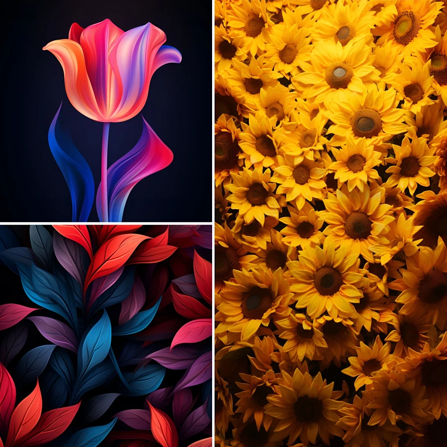 Crimson Twilight Gardens: Artistic Floral Harmony product image (3)