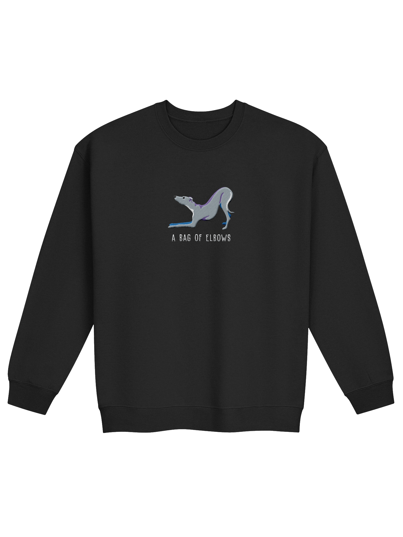 A Bag of Elbows Sweatshirt (Embroidered) of an Italian Greyhound(Blue) product image (4)
