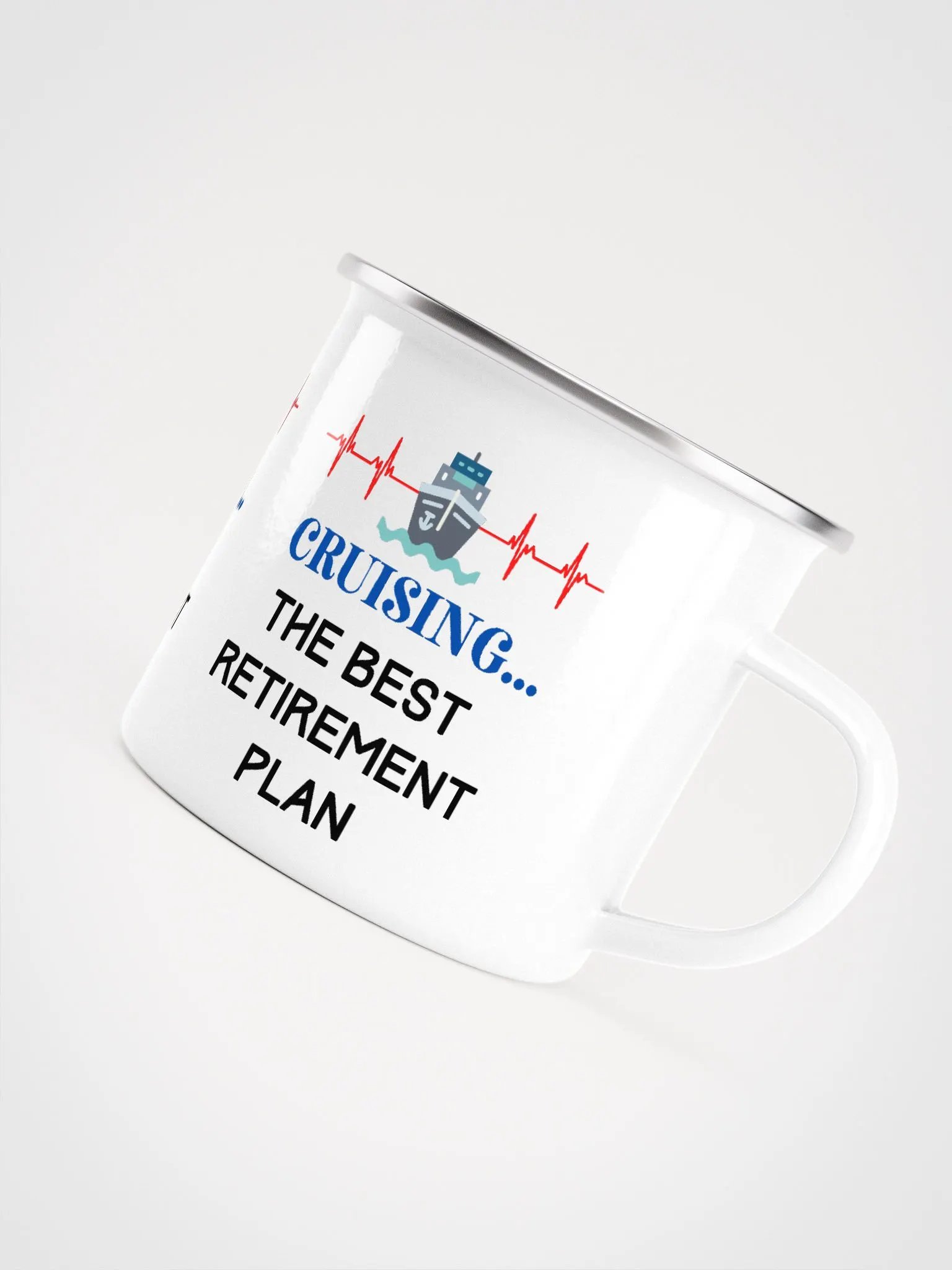 Cruising in Retirement Enamel Mug product image (5)