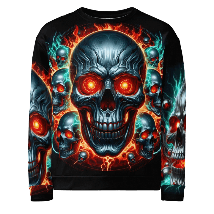 Inferno Skulls All-Over - Unisex Sweatshirt #13 product image (1)
