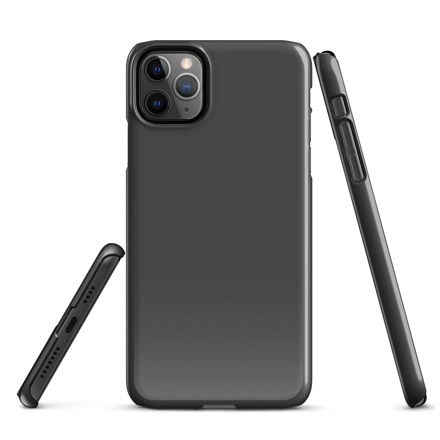 Off Black Deep Gray Solid Color iPhone® Glossy Snap Case product image (3)