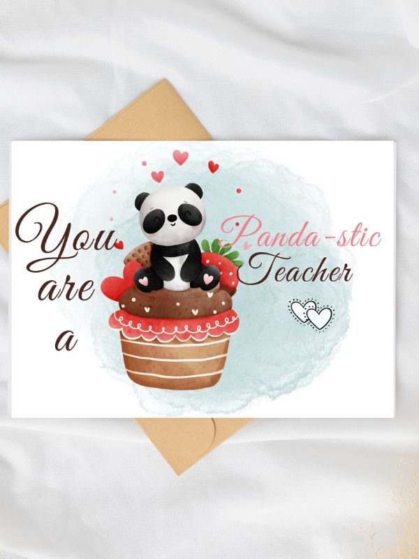 you are a panda-stic teacher greeting card product image (1)