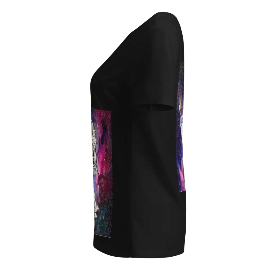 get to my Printer level , Damen-T-Shirt mit entspanntem V-Ausschnitt product image (6)